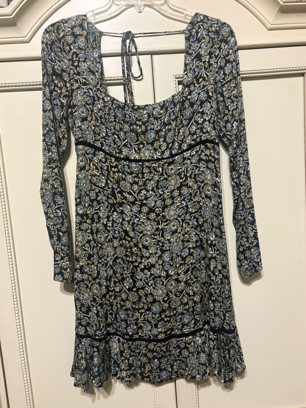 Free people Floral Long-Sleeve Scoop Neck Dress  size 4